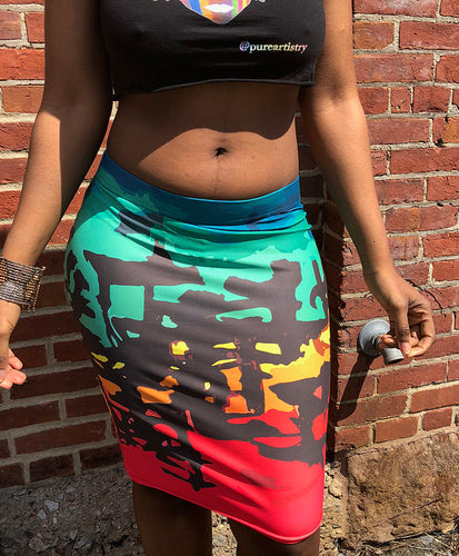 Calligraffiti Motion Pencil Skirt